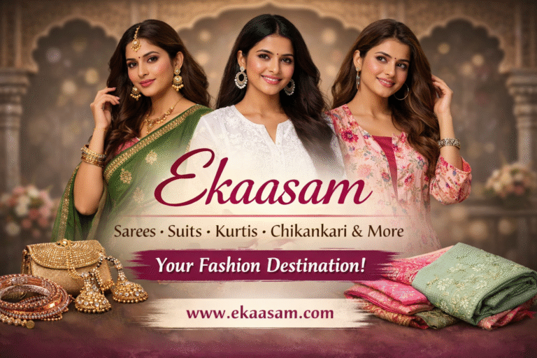 Ekaasam – Your Online Destination for Sarees, Chikankari Suits, Kurtis and Stylish Women’s Wear