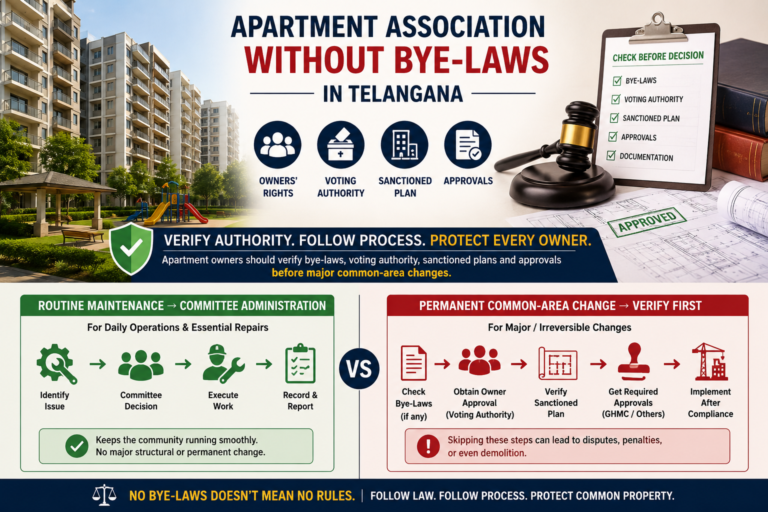 Apartment Association Without Bye-Laws in Telangana: 11 Critical Risks & Legal Remedies