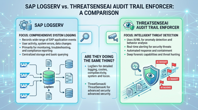SAP LogServ vs. ThreatSenseAI Audit Trail Enforcer: Are They Really Doing the Same Thing?