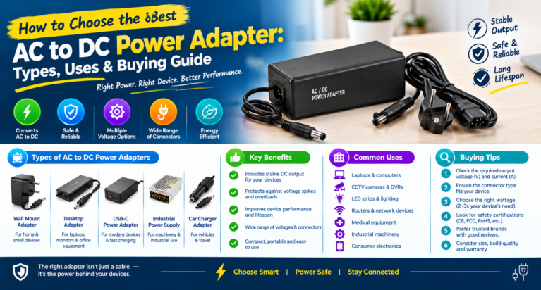 How to Choose the Best AC to DC Power Adapter: Types, Uses & Buying Guide