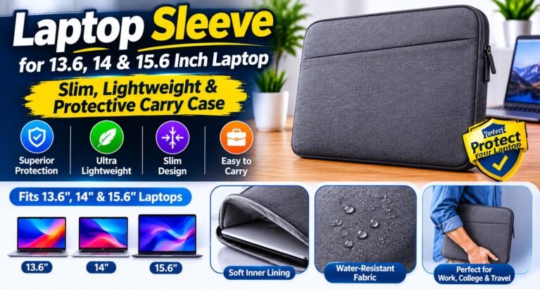 Laptop Sleeve for 13.6, 14 & 15.6 Inch Laptop – Slim, Lightweight & Protective Carry Case