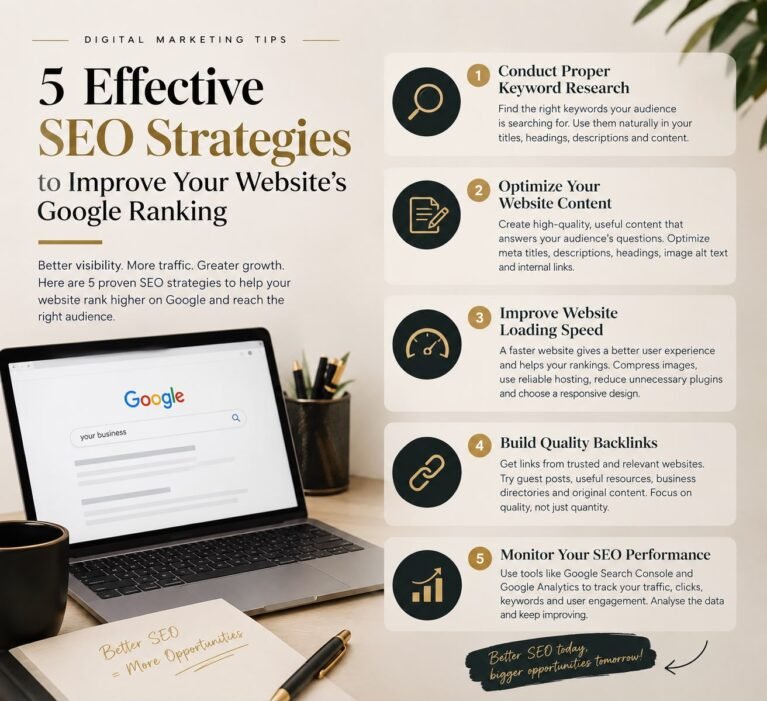 5 Effective SEO Strategies to Improve Your Website’s Google Ranking